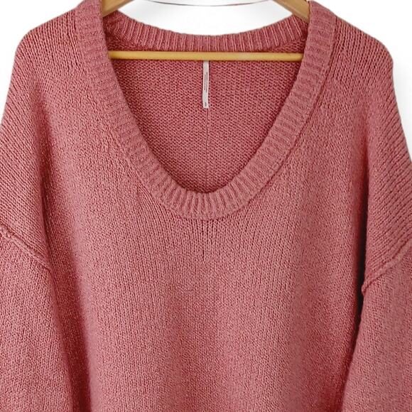 Free People SZ S Brookside Tunic Sweater Alpine Rose Oversized OB1153857 $128 - Picture 4 of 10